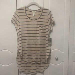NWT Love J Striped Tee Shirt Tunic Too size Large